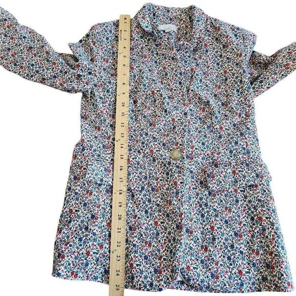 Loft womens Sz 0 multicolor floral blazer jacket - Picture 6 of 8